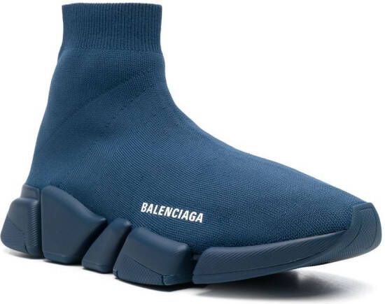 Balenciaga Speed 2.0 gebreide sneakers Blauw