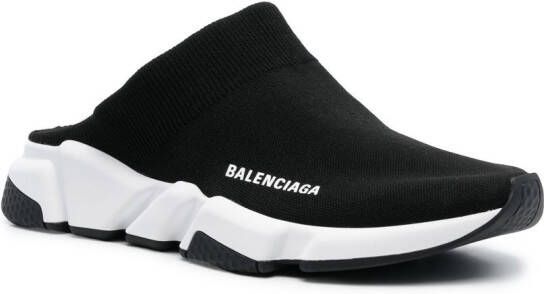 Balenciaga Speed gebreide muiltjes sneakers Zwart