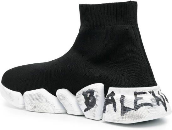 Balenciaga Speed sneakers met graffitiprint Zwart