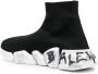 Balenciaga Speed sneakers met graffitiprint Zwart - Thumbnail 3