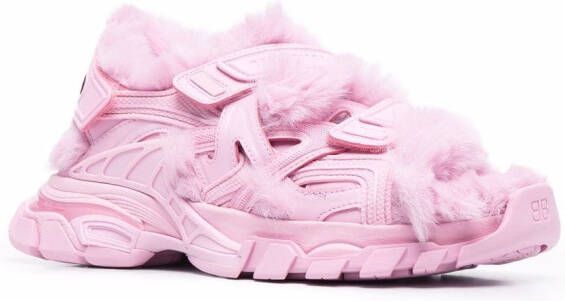 Balenciaga Trainingssandalen van imitatiebont Roze
