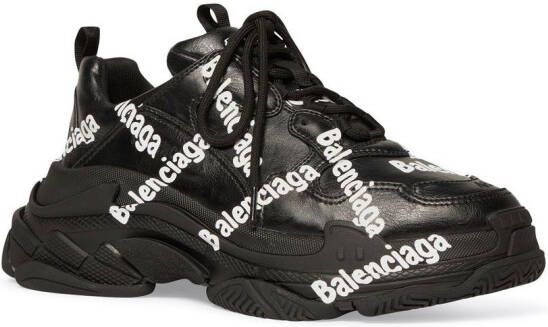 Balenciaga Triple S logo sneakers Zwart