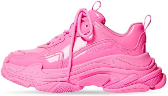 Balenciaga Triple S sneakers met gelakte afwerking Roze