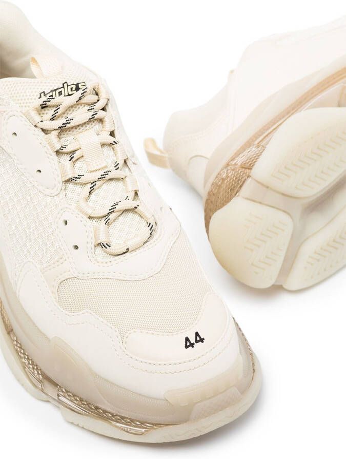 Balenciaga Triple S sneakers met doorzichtige zool Beige