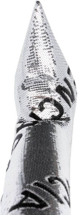 Balenciaga x Adidas Knife 110mm overknee laarzen Zilver