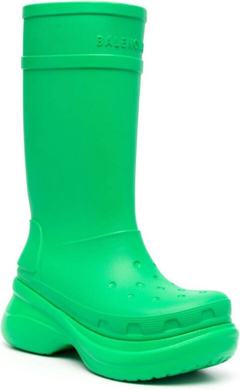 Balenciaga x Crocs chunky regenlaarzen Groen