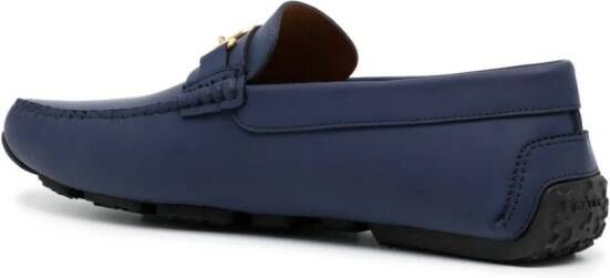Bally Leren loafers met logoplakkaat Blauw