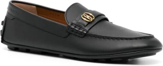 Bally Leren loafers met logoplakkaat Zwart