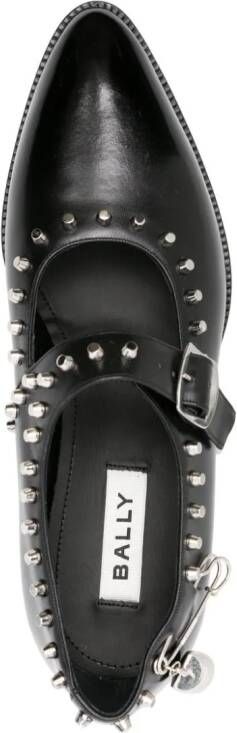 Bally Gerwin leren loafers met studs Zwart