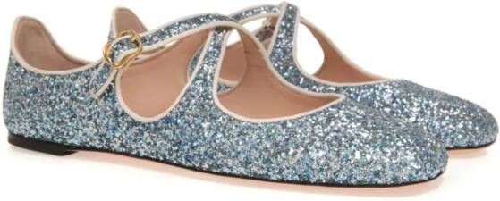 Bally Ballerina's verfraaid met glitters Blauw