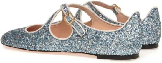 Bally Ballerina's verfraaid met glitters Blauw