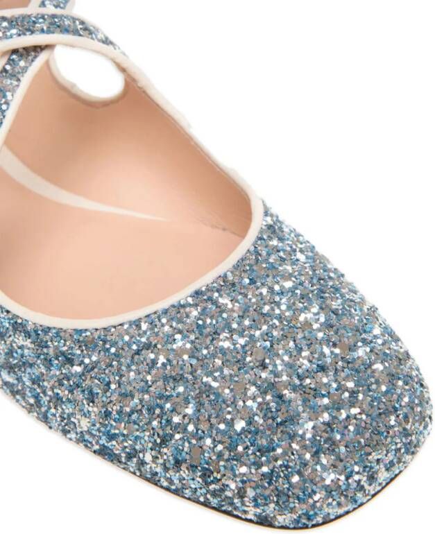 Bally Ballerina's verfraaid met glitters Blauw