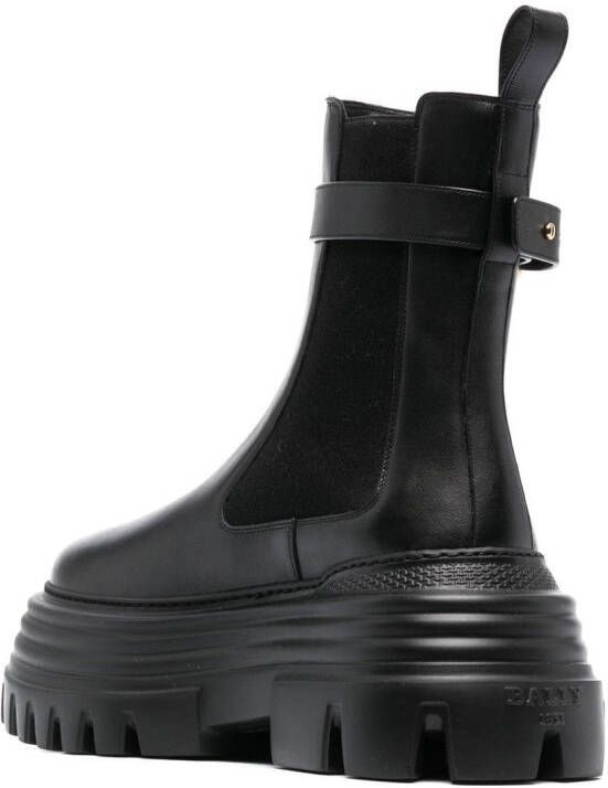 Bally Laarzen met logoplakkaat Zwart
