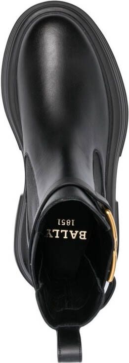 Bally Laarzen met logoplakkaat Zwart