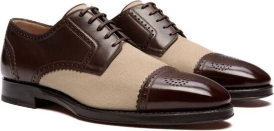 Bally Leren derby schoenen met vlakken Bruin