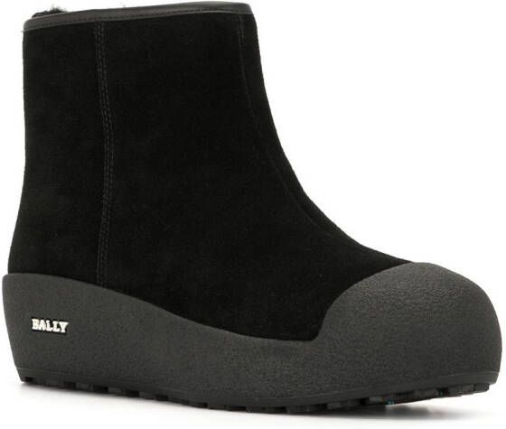Bally Leren enkellaarzen Zwart