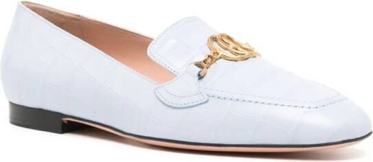 Bally Leren loafers Blauw