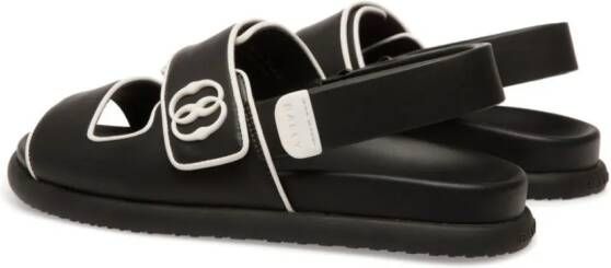 Bally Leren loafers met afwerking Zwart