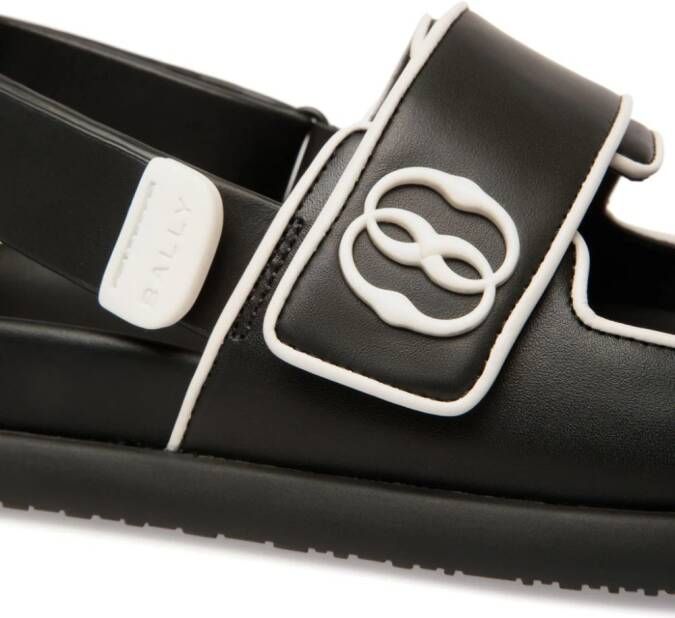 Bally Leren loafers met afwerking Zwart