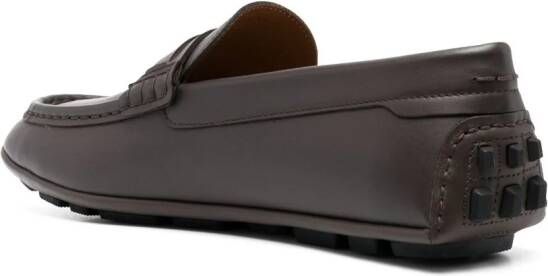 Bally Leren mocassins Bruin