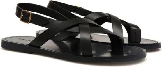 Bally Leren sandalen met gekruiste bandjes Zwart