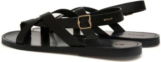 Bally Leren sandalen met gekruiste bandjes Zwart