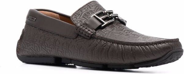 Bally Loafers met logoplakkaat Bruin