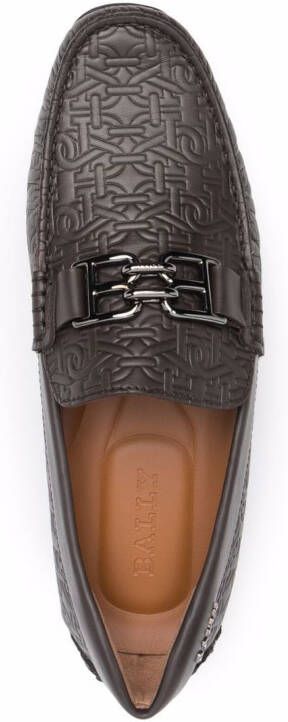 Bally Loafers met logoplakkaat Bruin