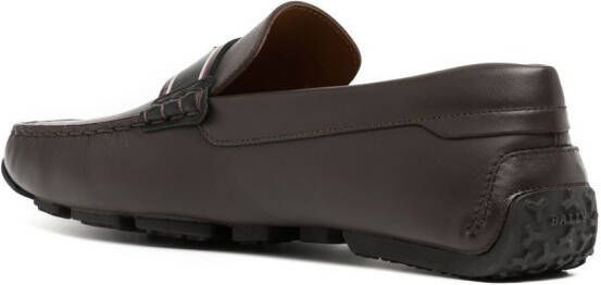 Bally Loafers met logoplakkaat Bruin