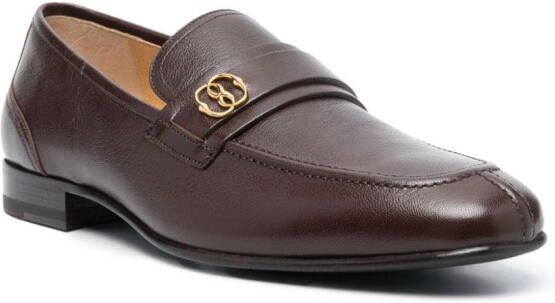 Bally Loafers met logoplakkaat Bruin