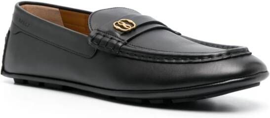 Bally Loafers met logoplakkaat Zwart