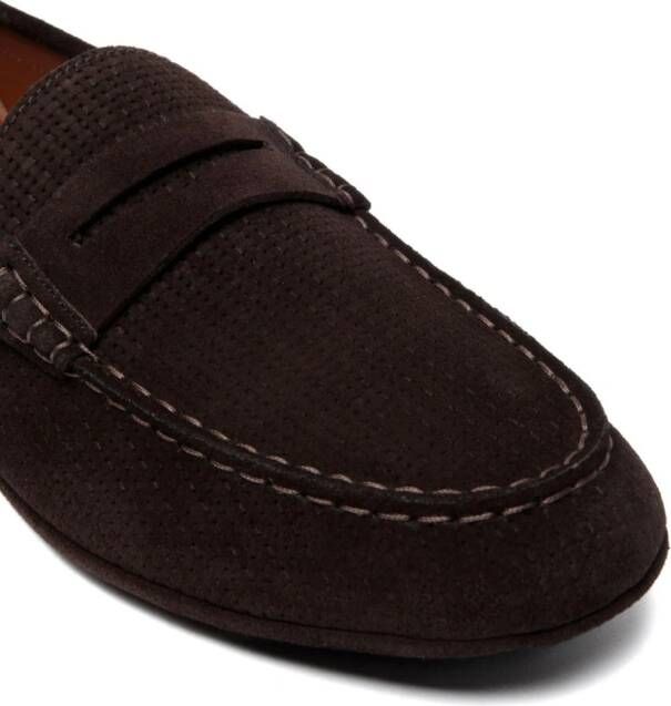 Bally Loafers met verfraaid logo en ronde neus Bruin