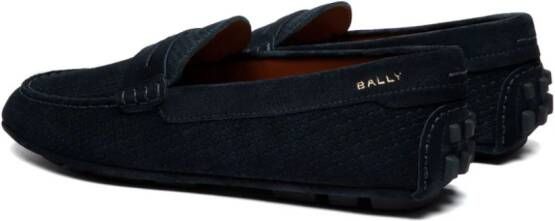 Bally Loafers met verfraaid logo en ronde neus Zwart