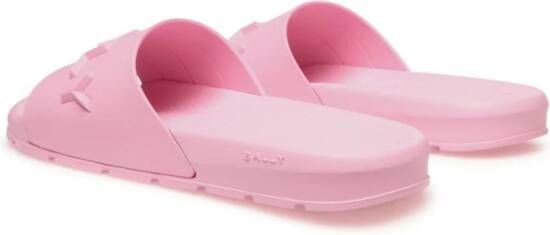 Bally Slippers met logo-reliëf Roze