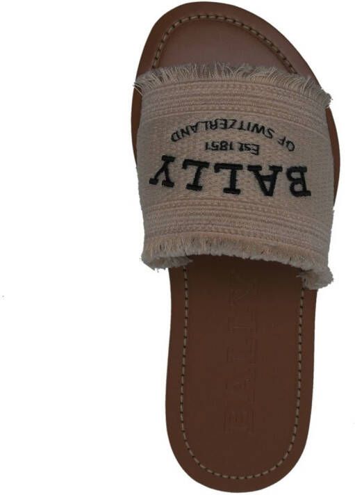 Bally Sandalen met geborduurd logo Beige