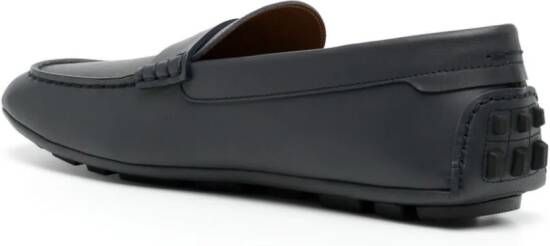 Bally Leren loafers met logoplakkaat Blauw