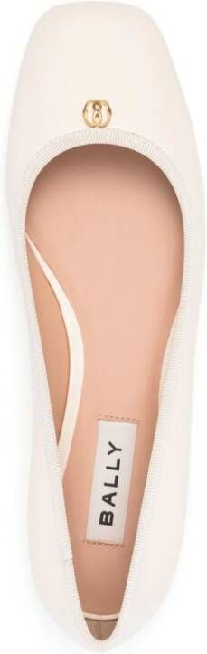 Bally Ballerina's met logoplakkaat Beige