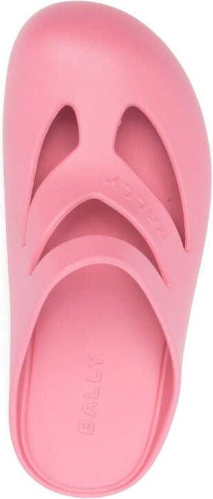 Bally Slippers met logo-reliëf Roze