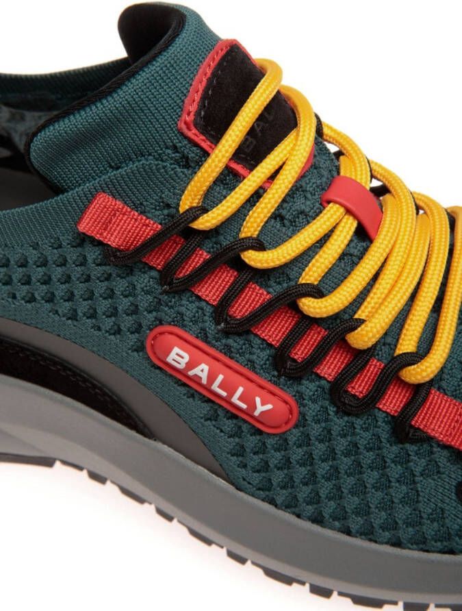 Bally Outline mesh sneakers met logopatch Groen