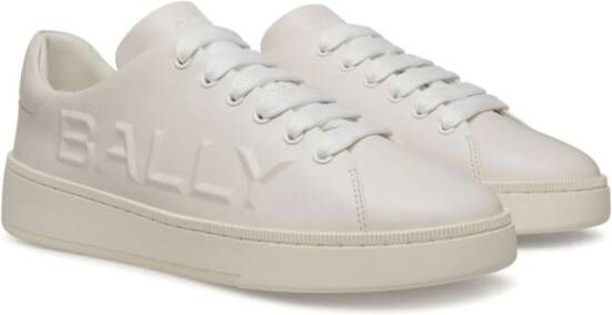 Bally Leren sneakers met logo-reliëf Wit