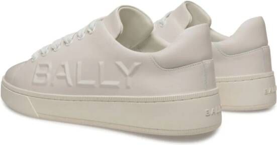 Bally Leren sneakers met logo-reliëf Wit