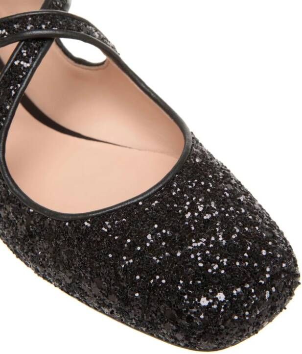 Bally rina ballerina's verfraaid met glitter Zwart