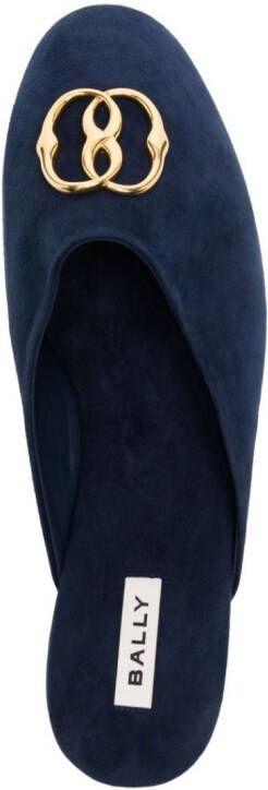 Bally San Fernando slippers met logoplakkaat Blauw