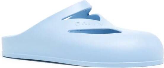 Bally Slippers met logo-reliëf Blauw