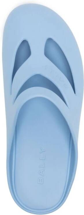 Bally Slippers met logo-reliëf Blauw
