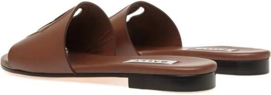 Bally Slippers met logo-reliëf Bruin