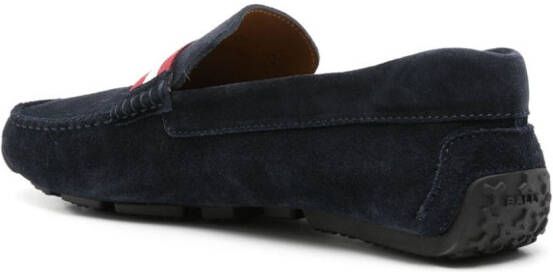 Bally Suède loafers met streepdetail Blauw