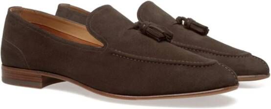 Bally Suisse suède loafers met kwastjes Bruin