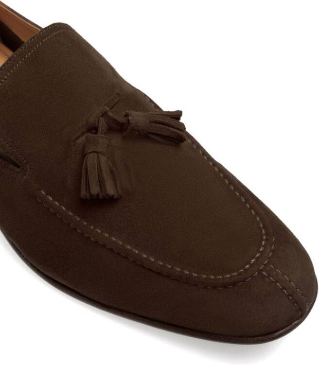 Bally Suisse suède loafers met kwastjes Bruin