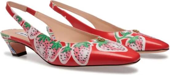 Bally Sylt 35 pumps met aardbeiprint Rood